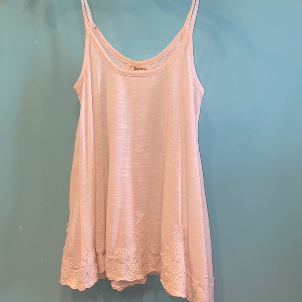 Cream rant too with lace ends